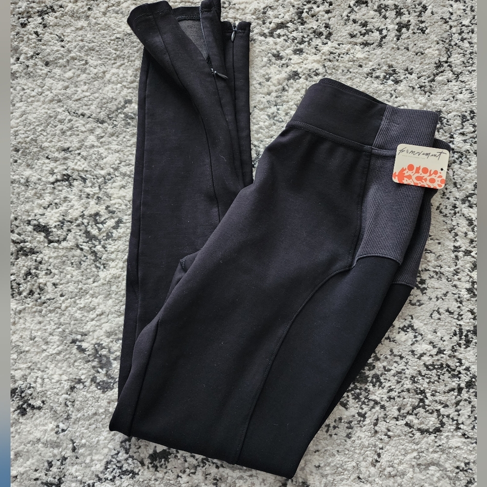 Free People FP Movement Leggings Black and Gray Womens Size XS NWT